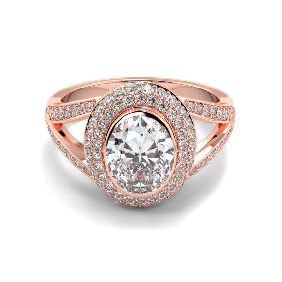 Dazzling Oval Halo Ring - Image 3