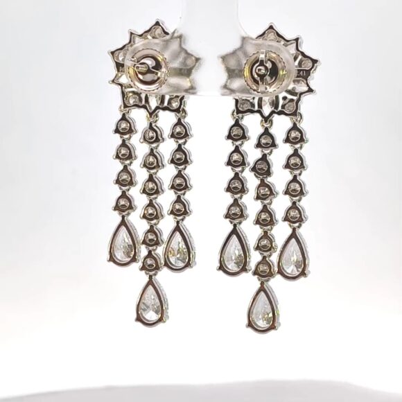 Floral Cascade Dangler Earrings - Image 3
