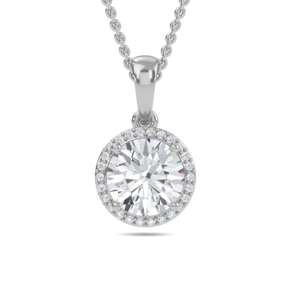 Radiant Solitaire White Gold Pendant