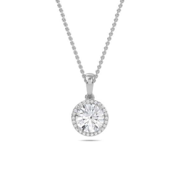 Radiant Solitaire White Gold Pendant - Image 2