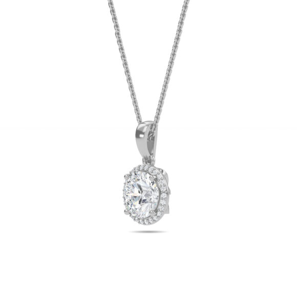 Radiant Solitaire White Gold Pendant - Image 3