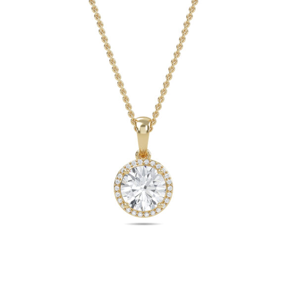 Radiant Solitaire Gold Pendant