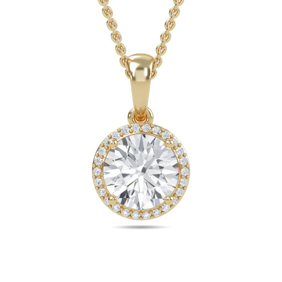 Radiant Solitaire Gold Pendant - Image 2