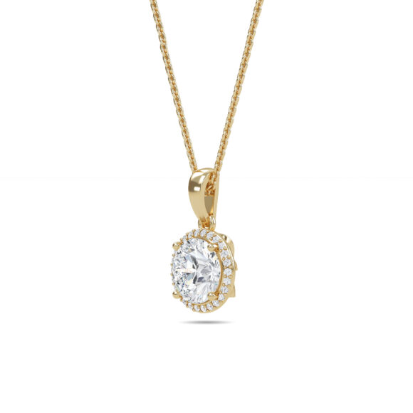 Radiant Solitaire Gold Pendant - Image 3