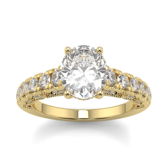 Oval Solitaire in diamond Ring