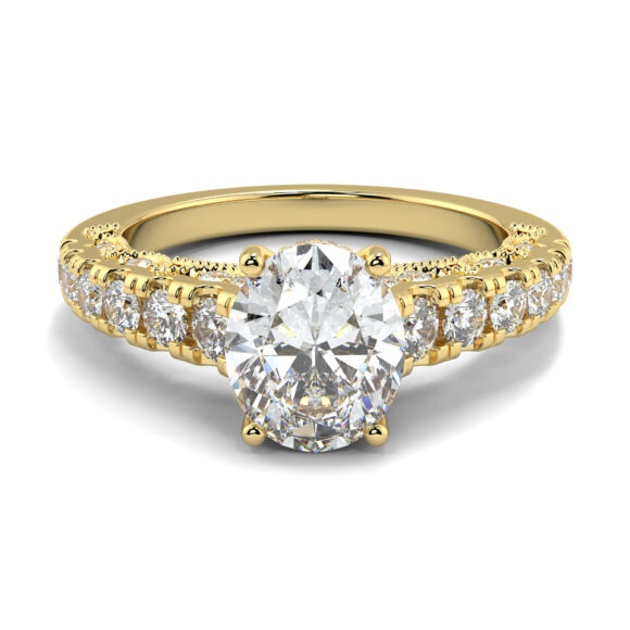 Oval Solitaire in diamond Ring - Image 3