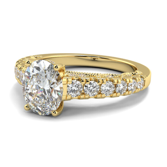 Oval Solitaire in diamond Ring - Image 4
