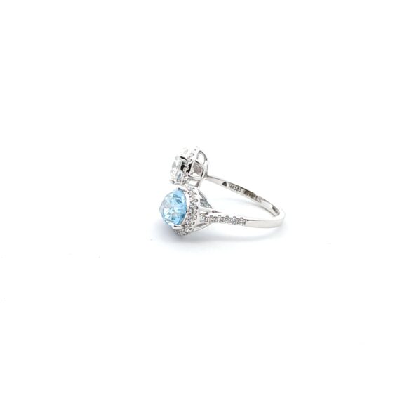 Solitaire and Pear Diamond Ring - Image 2