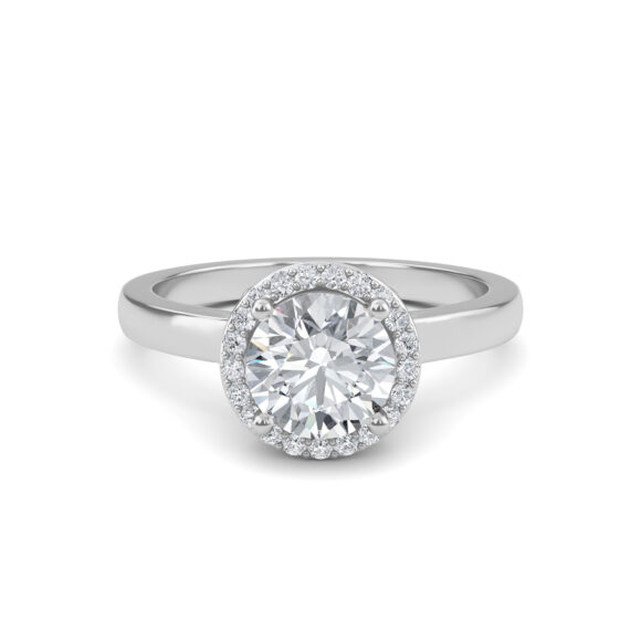 Classic Halo Solitaire Ring - Image 2