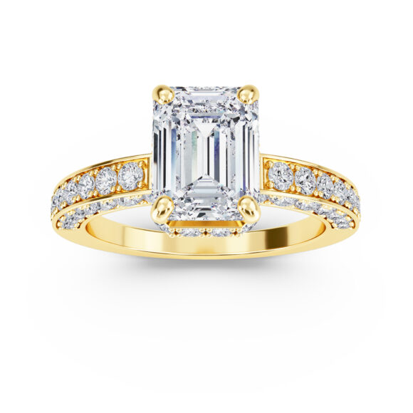 Emerald in Diamond Band
